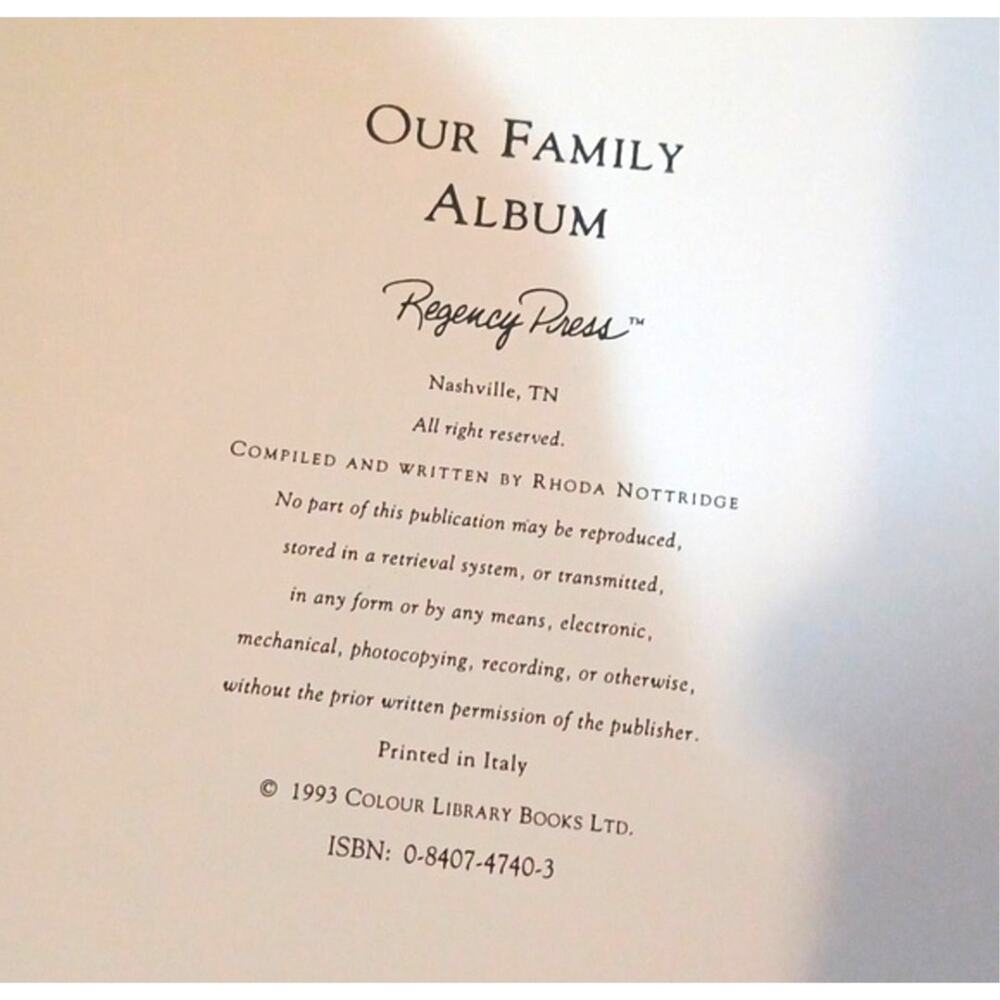 Vintage Our Family Album Family Tree 1993 Keepsake Book In Box - Picture 4 of 7